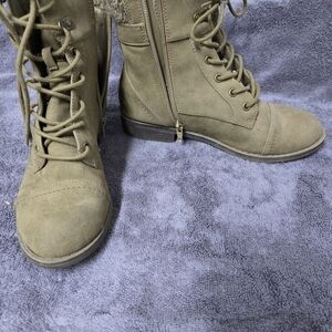 Women's Tan Lace-Up Boots